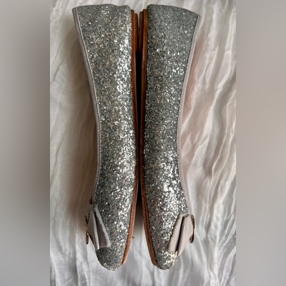 kate spade ♠️ Fontana Too Silver Glitter Ballet size 8.5 - Picture 10 of 11